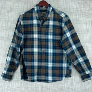 Eddie Bauer Shirt Button Down Long Sleeve flannel Mens Size L 0573